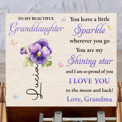 To My Beautiful Granddaughter Sparkle Wherever You Go Purple Flower