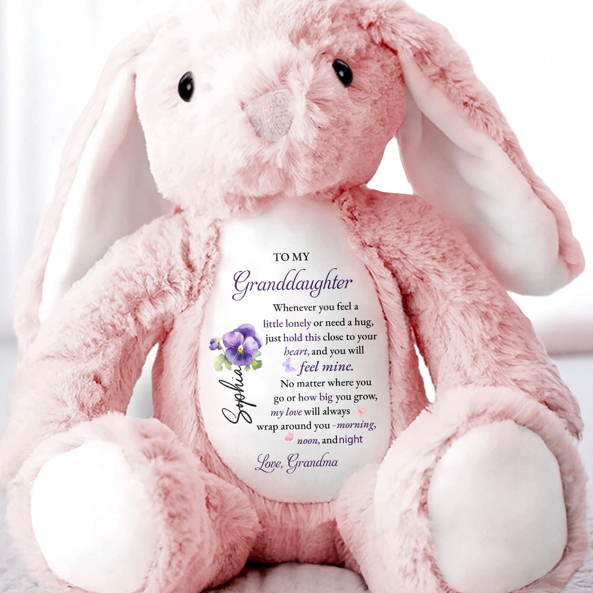 To My Granddaughter, Love Wrapped In A Stuffed Bunny