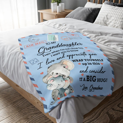 To My Granddaughter, Elephant and Hearts Design