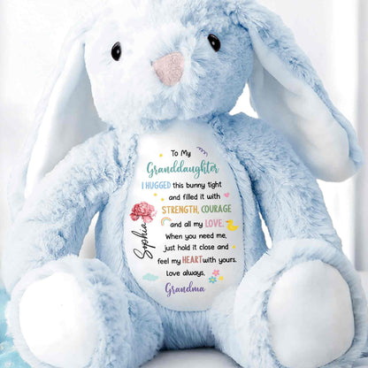 To My Granddaughter, Hugged Bunny With Love