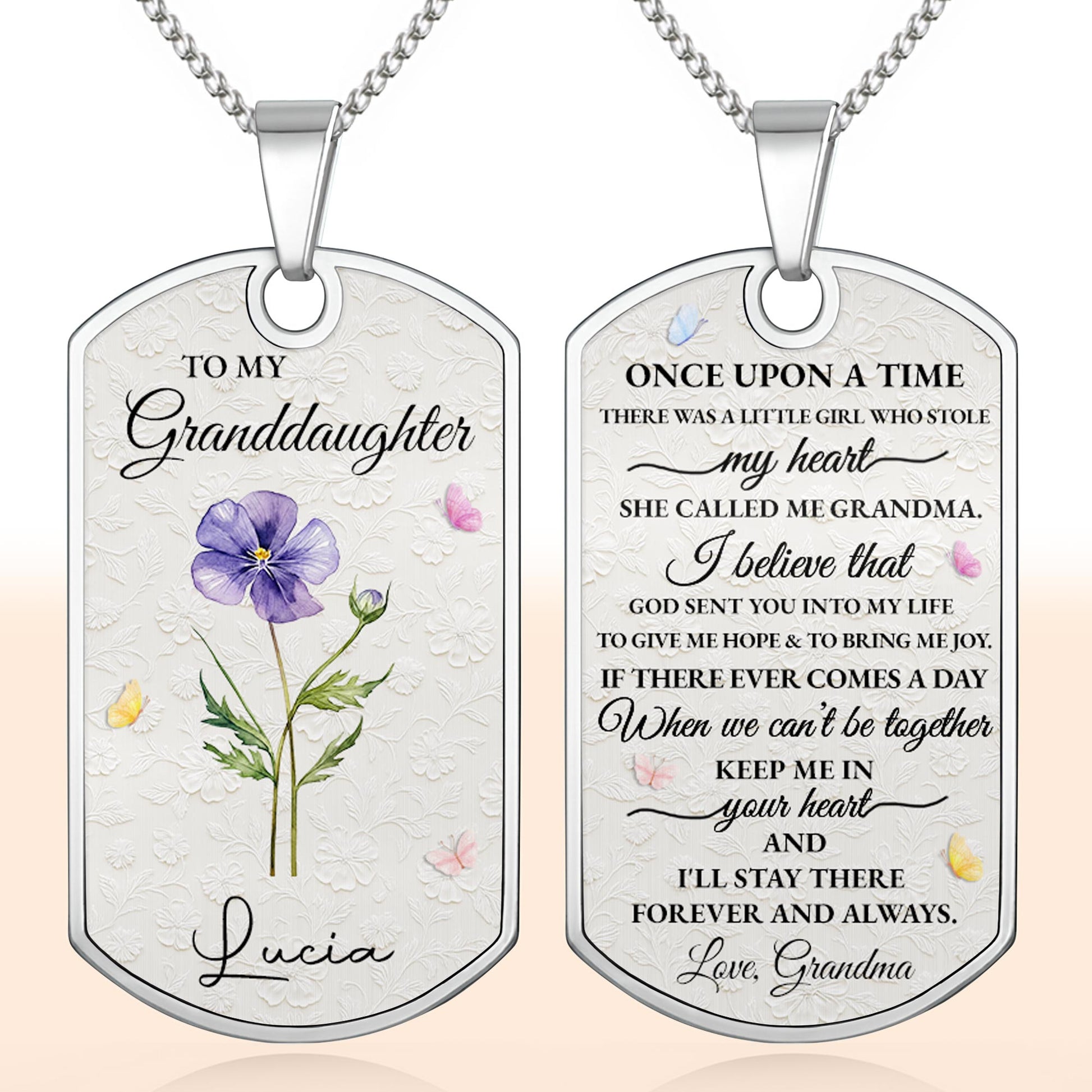 To My Granddaughter Once Upon A Time Flower Butterfly