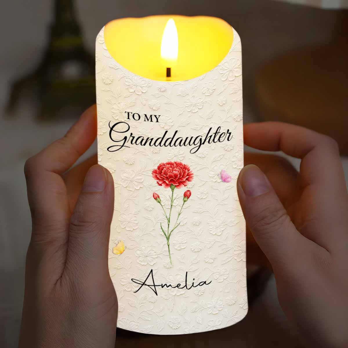 To My Granddaughter Once Upon A Time Purple Flower And Butterflies