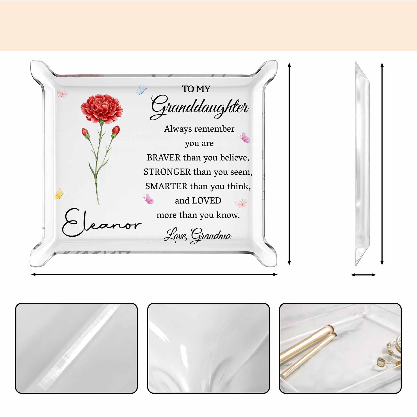 To My Granddaughter, Always Remember, Flowers and Butterflies