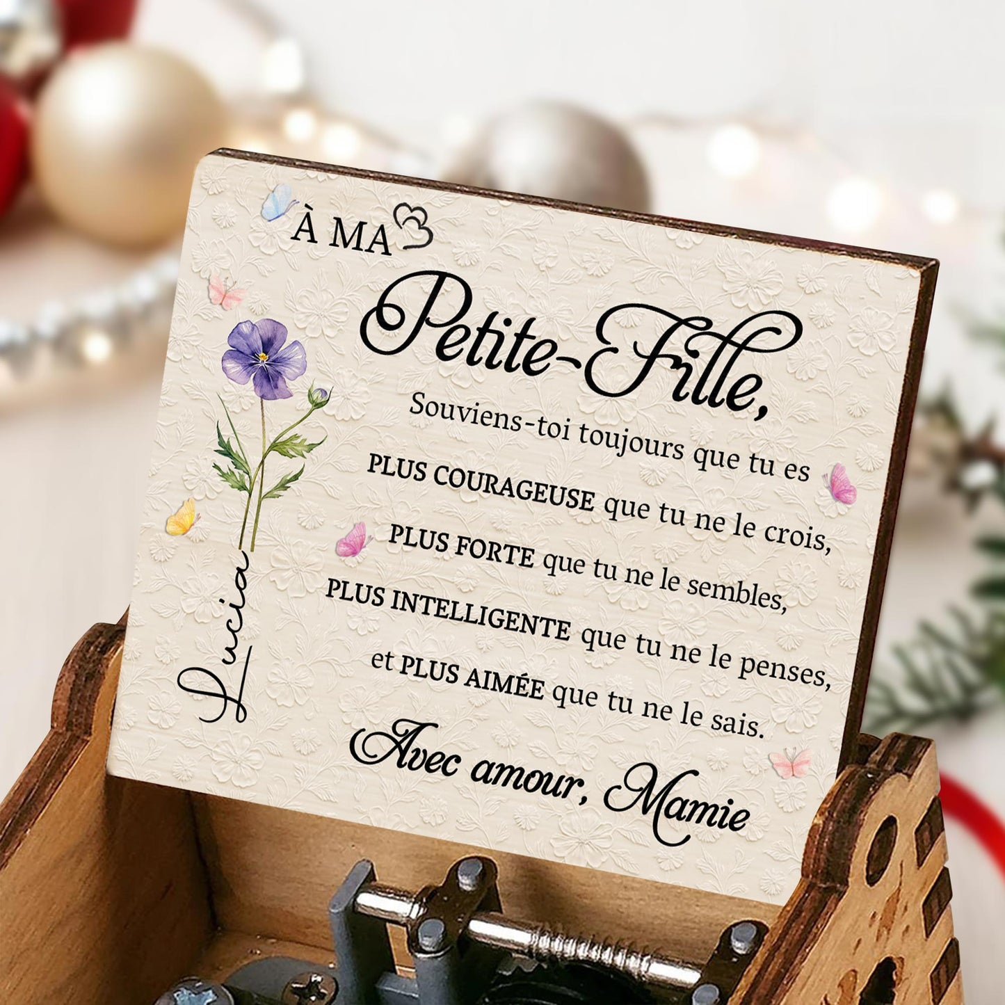 À MA Petite Fille Souviens Toi Toujours Purple Flower Butterflies