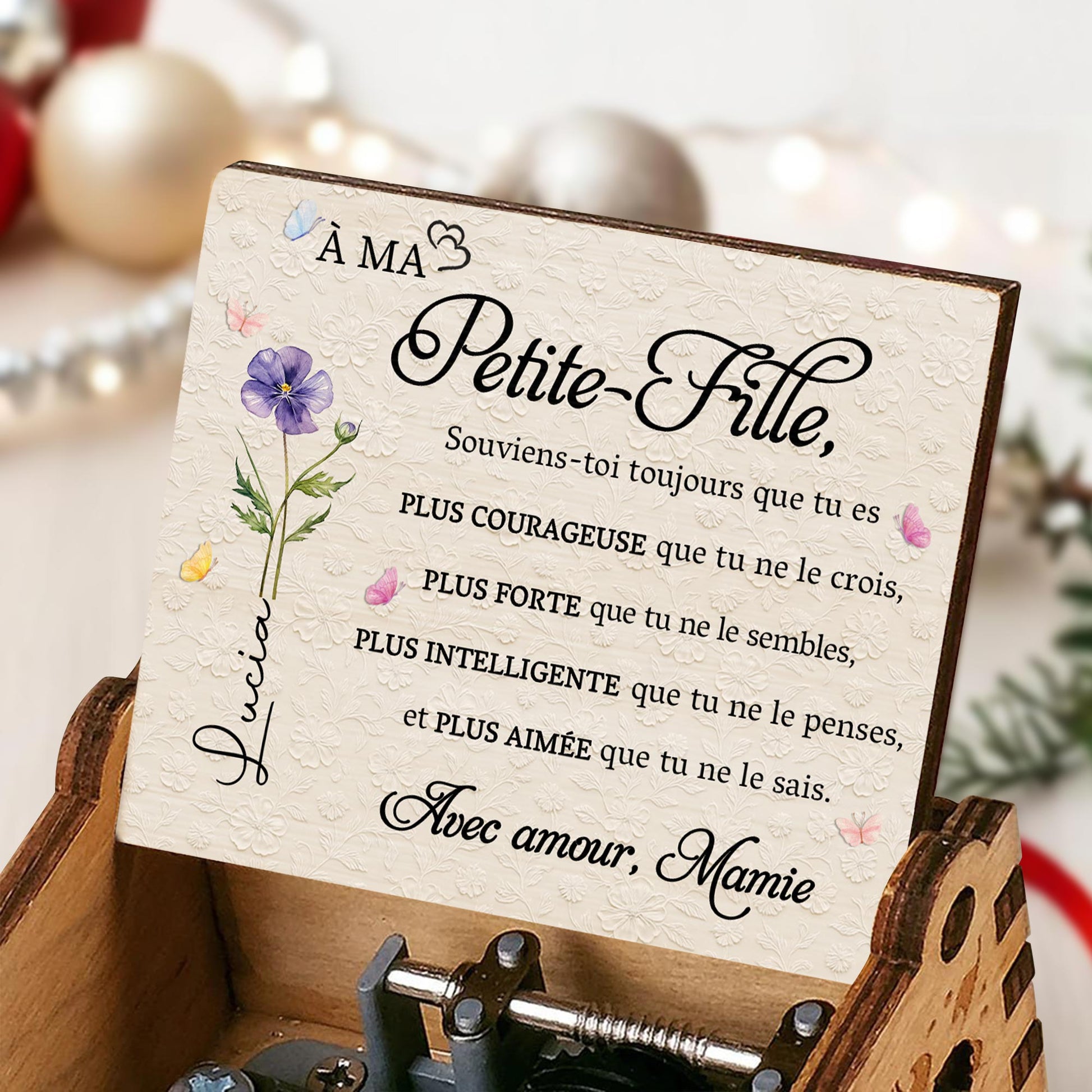 À MA Petite Fille Souviens Toi Toujours Purple Flower Butterflies