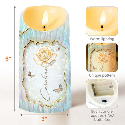 To My Granddaughter Straighten Your Crown White Rose And Butterflies