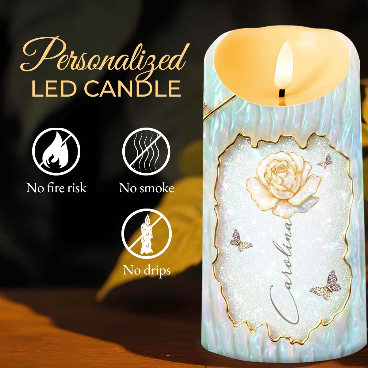 To My Granddaughter Straighten Your Crown White Rose And Butterflies