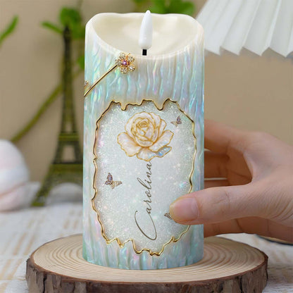 To My Granddaughter Straighten Your Crown White Rose And Butterflies