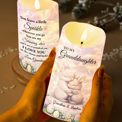 To My Granddaughter Leave A Little Sparkle Rabbit And Easter Eggs