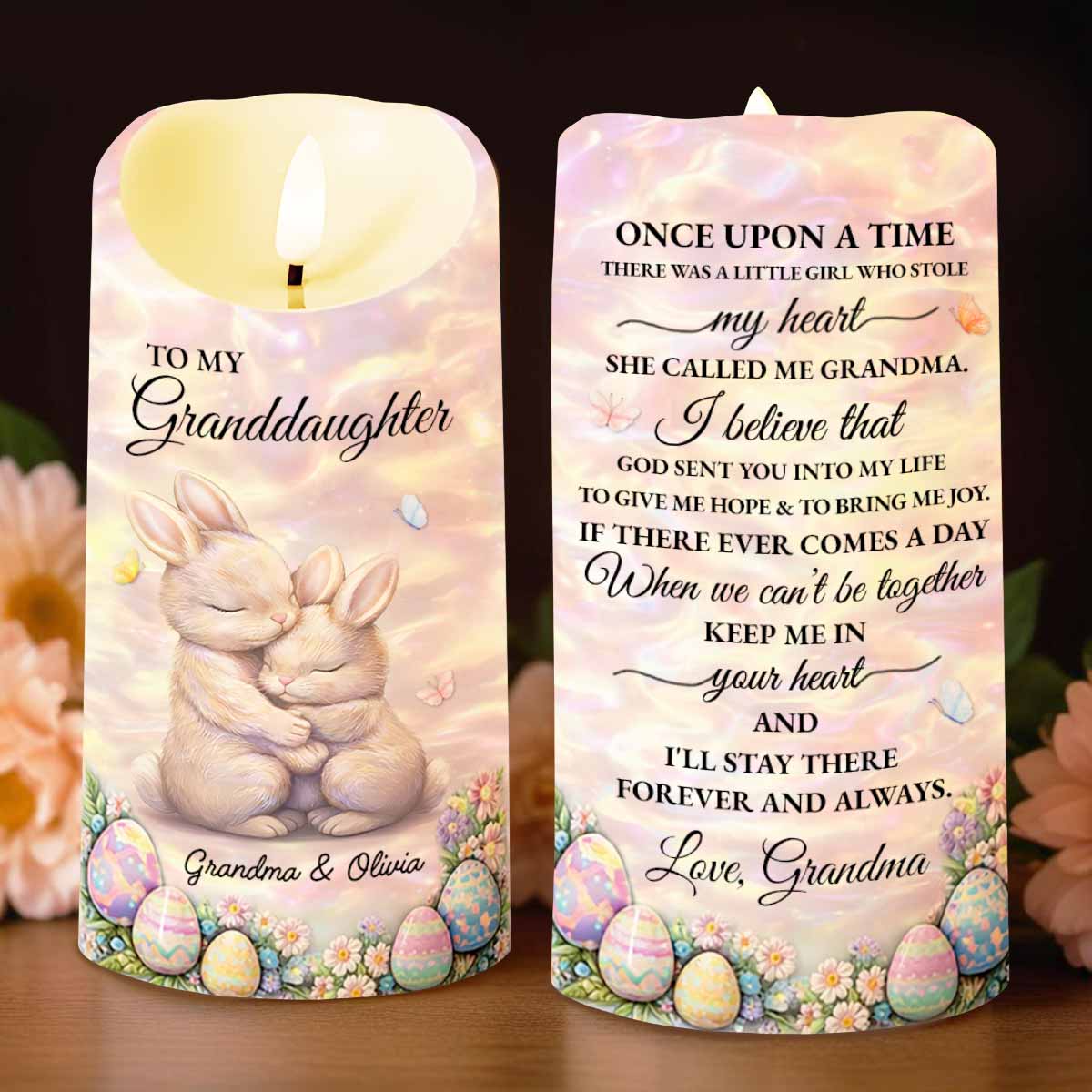 To My Granddaughter Once Upon A Time Rabbit And Easter Eggs