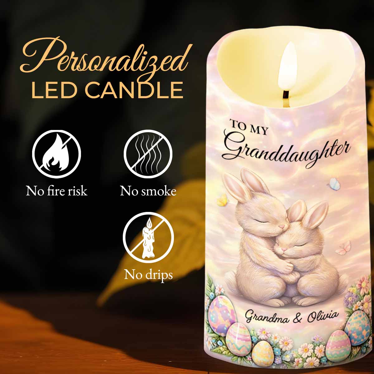 To My Granddaughter Once Upon A Time Rabbit And Easter Eggs