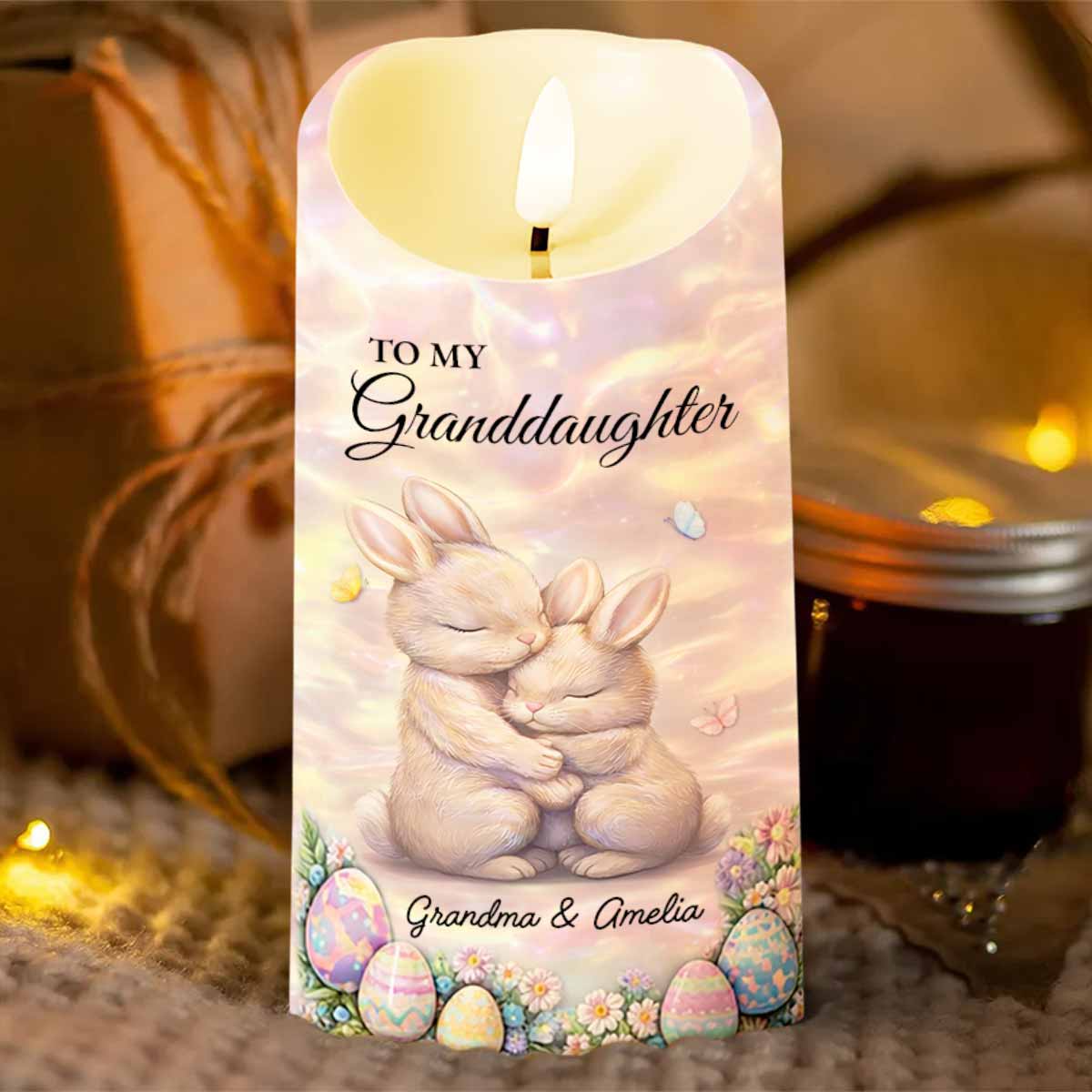 To My Granddaughter Once Upon A Time Rabbit And Easter Eggs