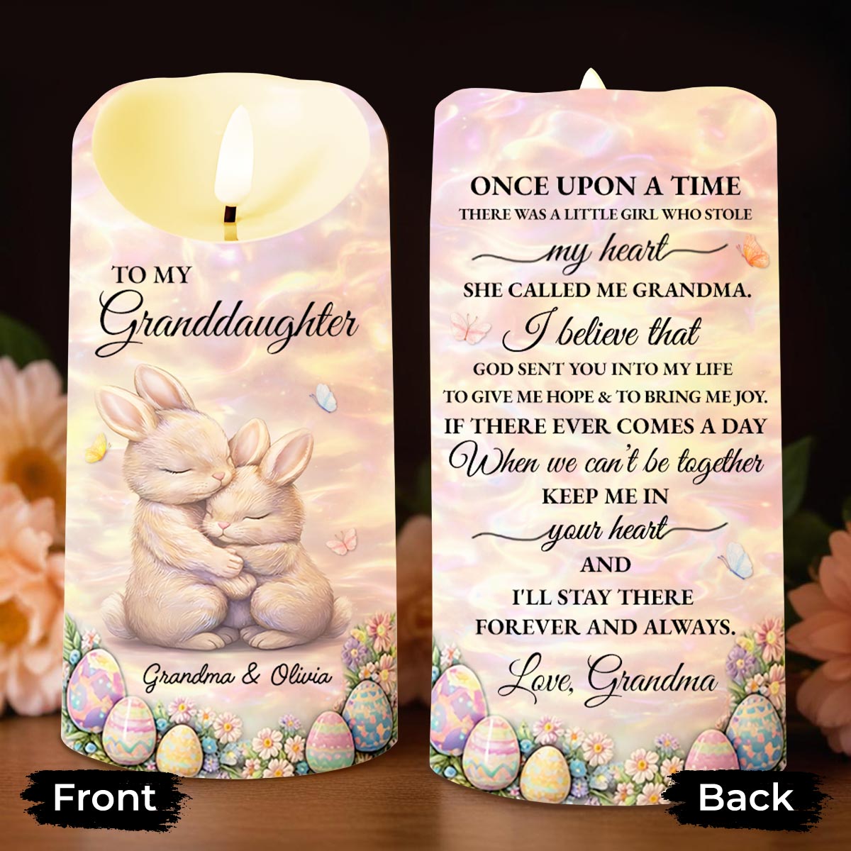 To My Granddaughter Once Upon A Time Rabbit And Easter Eggs