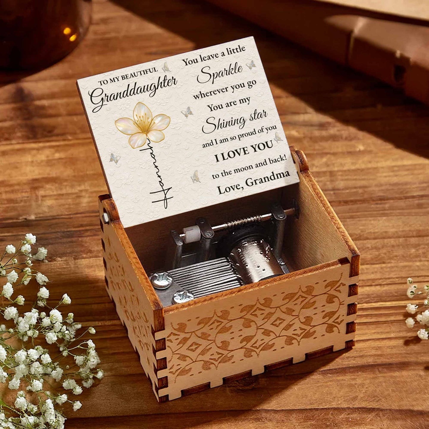 To My Beautiful Granddaughter You Leave A Little Sparkle Flower Butterfly