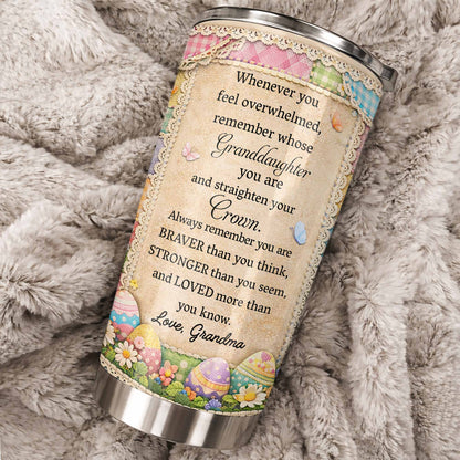 To My Granddaughter Straighten Your Crown Patchwork Bunnies and Flowers