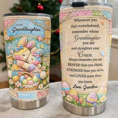 To My Granddaughter Straighten Your Crown Patchwork Bunnies and Flowers