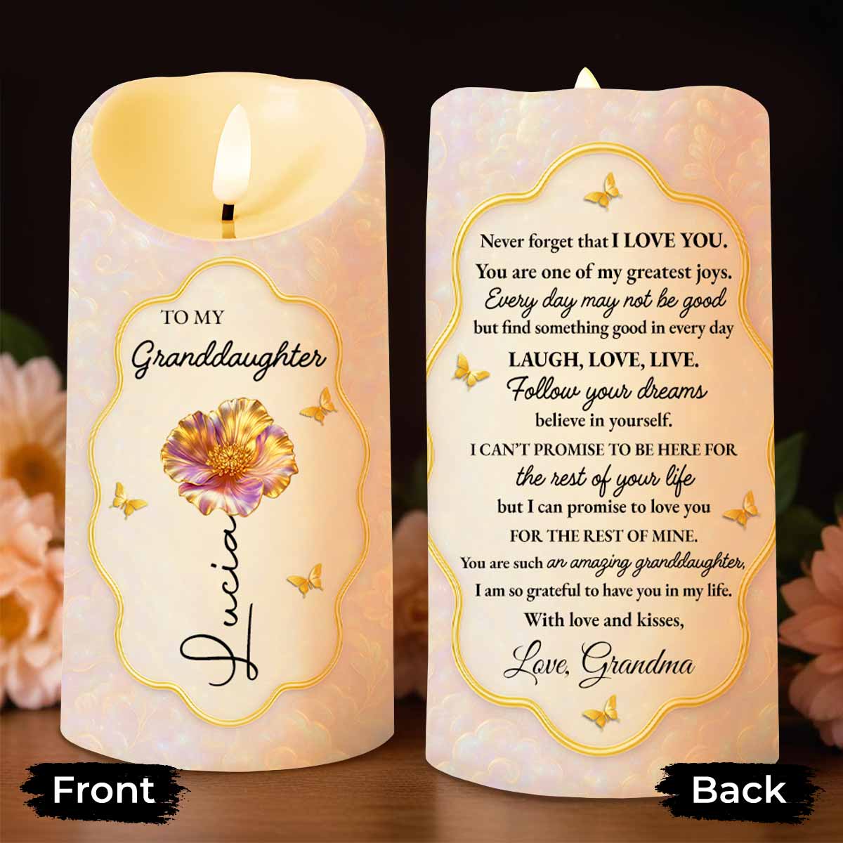 To My Granddaughter Never Forget That I Love You Flower Butterfly