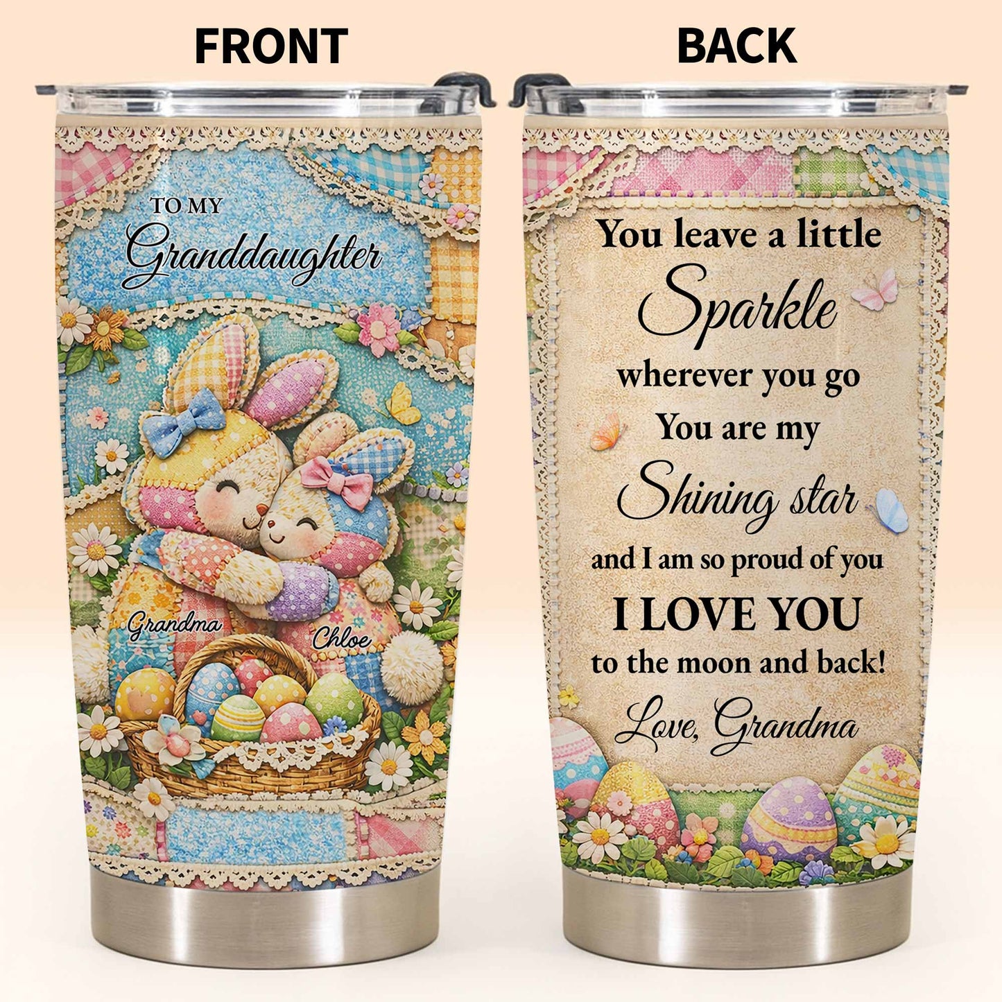 To My Granddaughter Sparkle Wherever You Go Rabbits And Easter Eggs