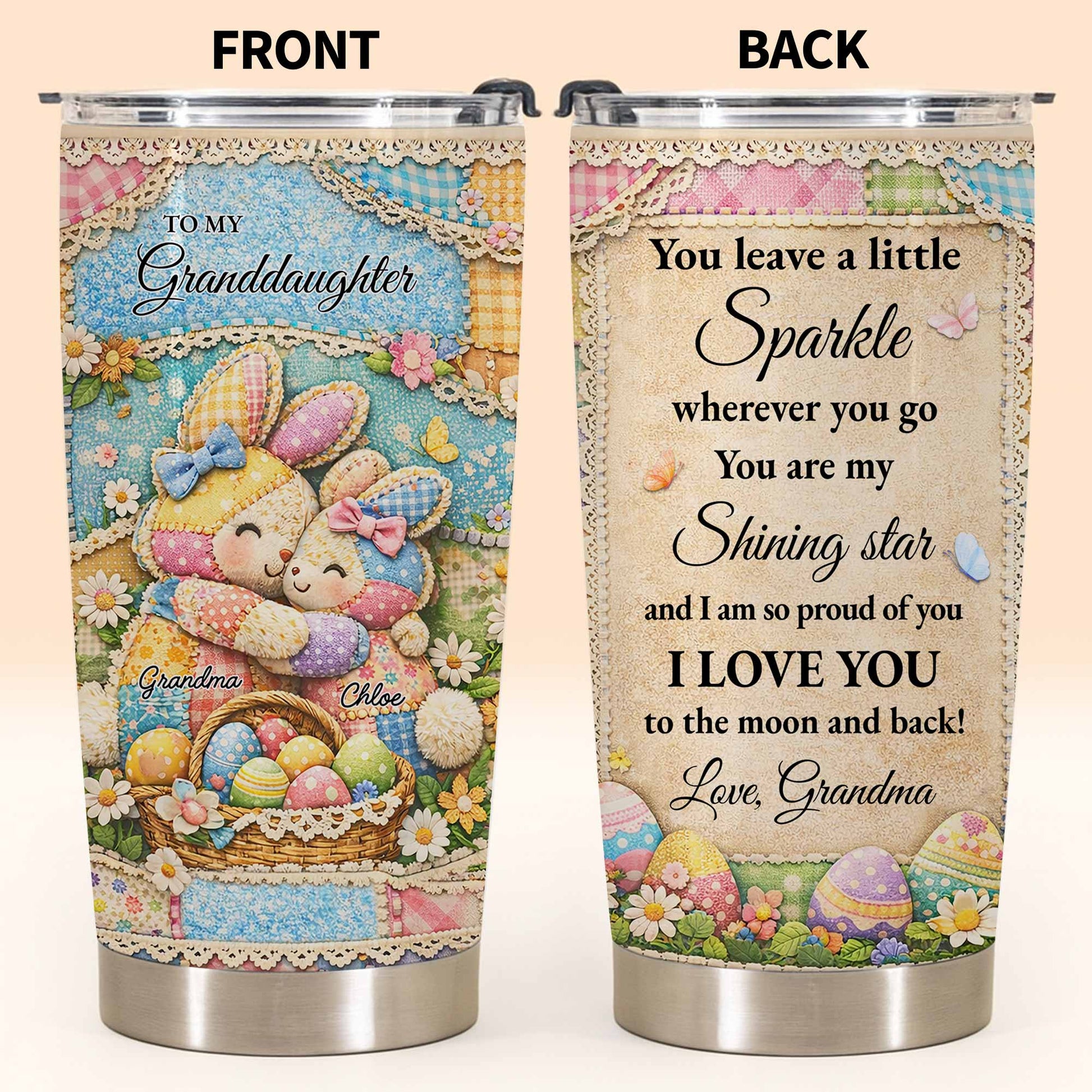 To My Granddaughter Sparkle Wherever You Go Rabbits And Easter Eggs