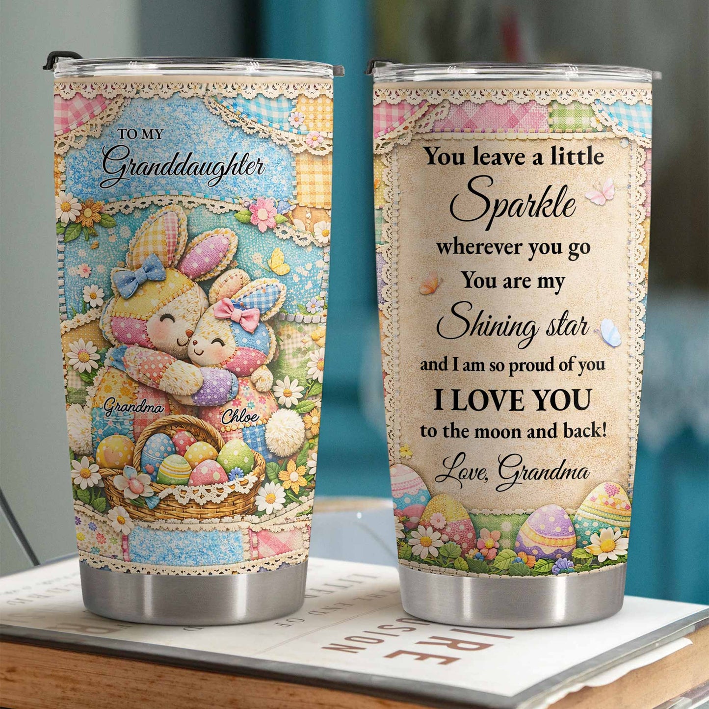 To My Granddaughter Sparkle Wherever You Go Rabbits And Easter Eggs