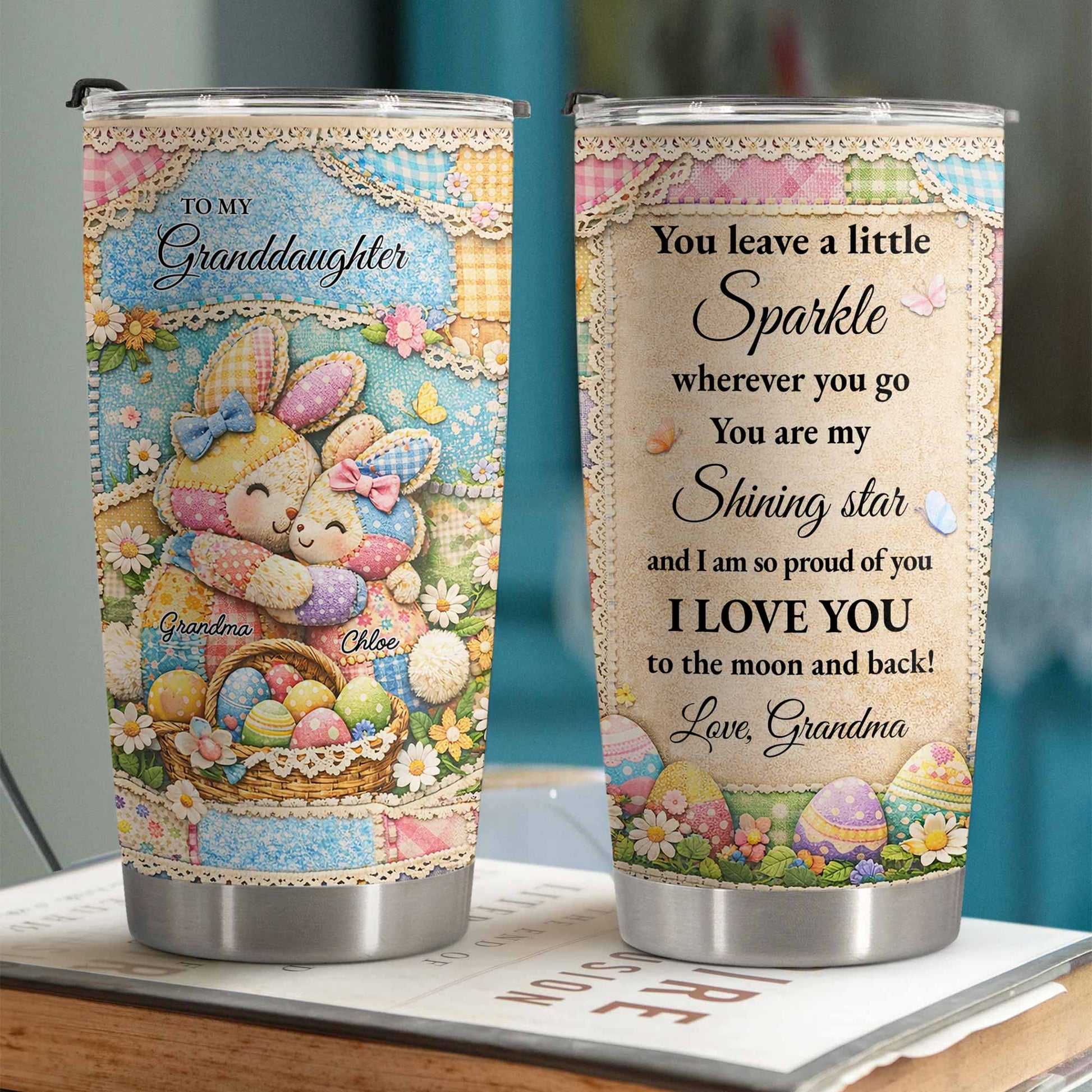 To My Granddaughter Sparkle Wherever You Go Rabbits And Easter Eggs