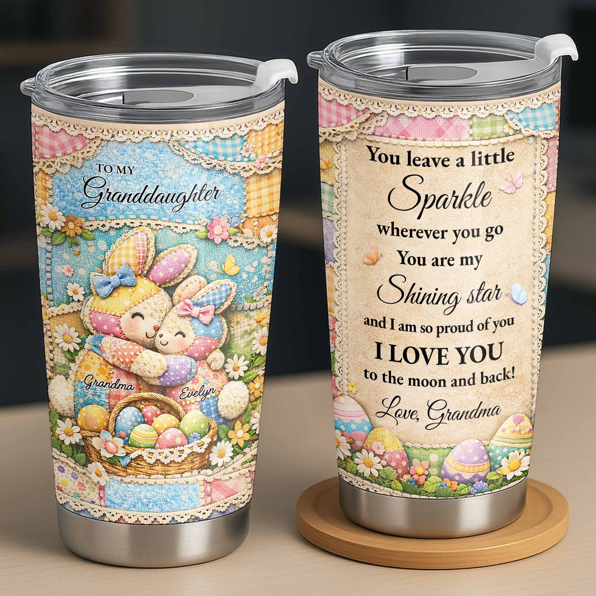 To My Granddaughter Sparkle Wherever You Go Rabbits And Easter Eggs