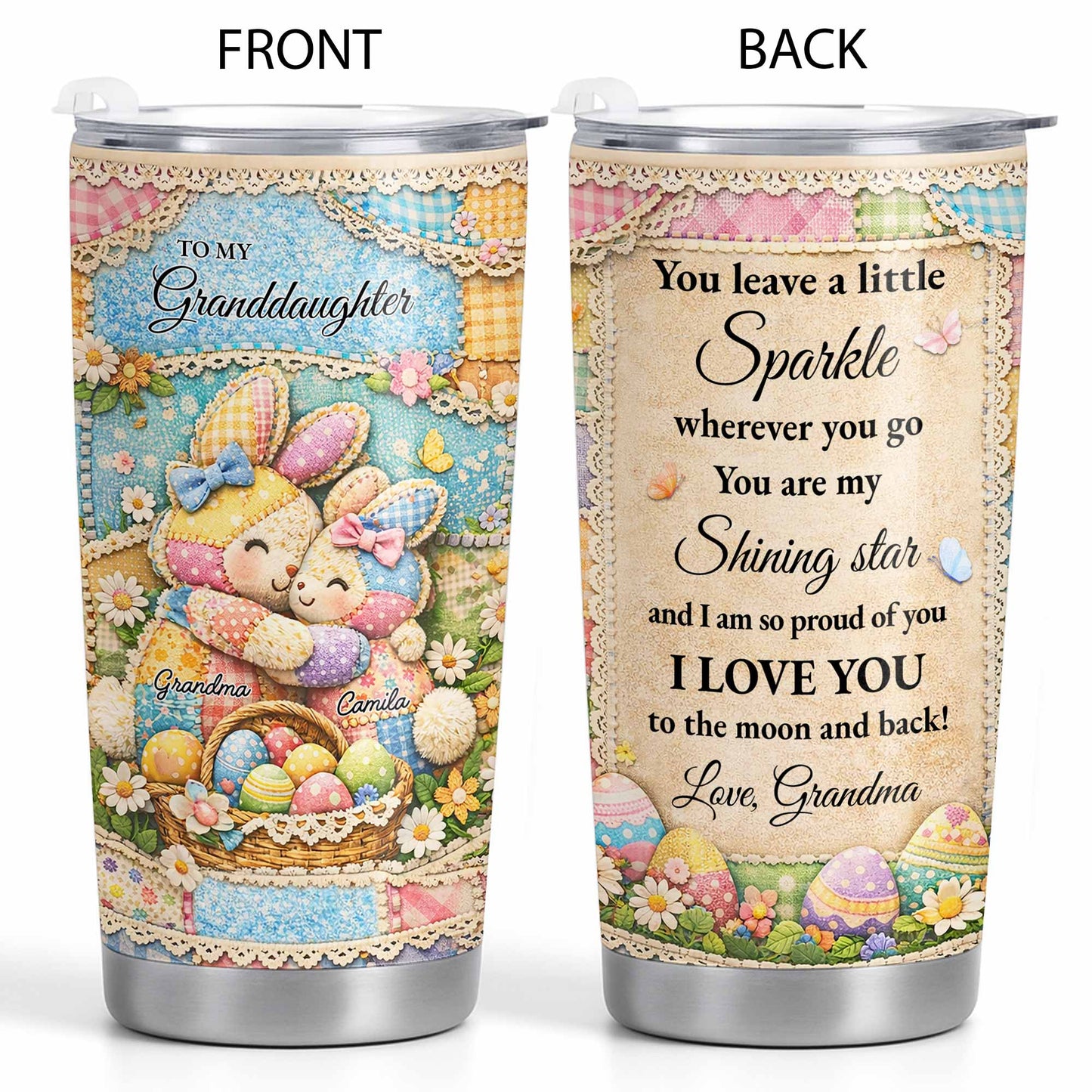 To My Granddaughter Sparkle Wherever You Go Rabbits And Easter Eggs