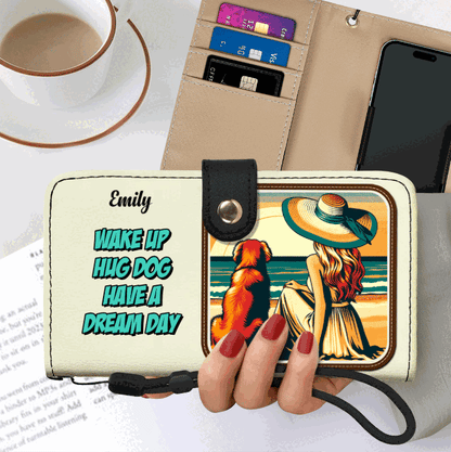 Special Custom Pet Art and Text - Bespoke Phone Leather Wallet - QCUSTOM06PW