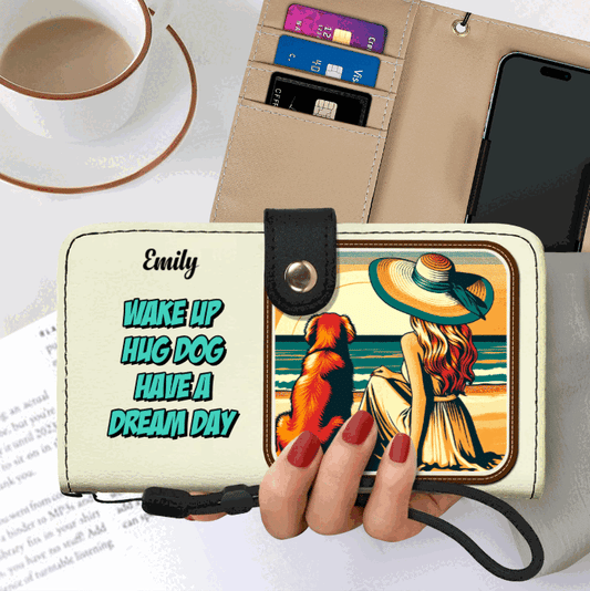 Special Custom Pet Art and Text - Personalized Phone Leather Wallet - QCUSTOM06PW