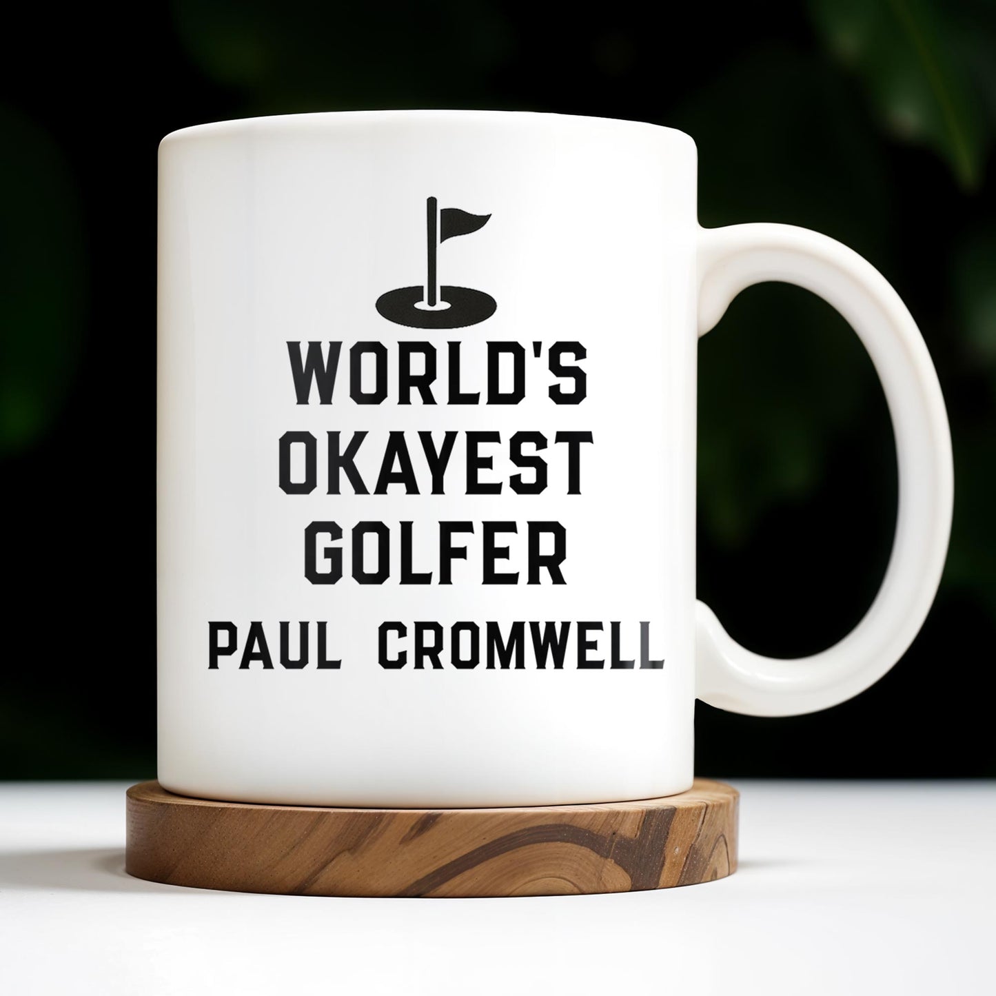 World's Okayest Golfer, Golf Flag and Distressed American Flag