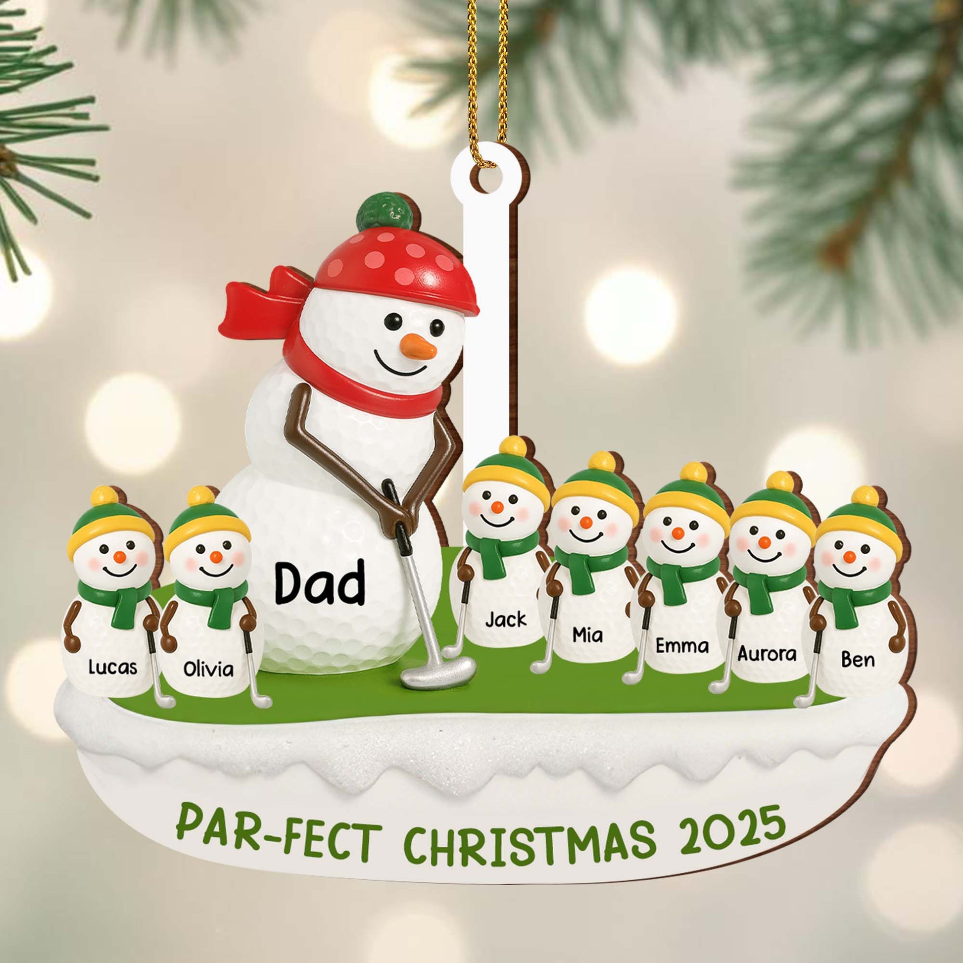 Par-Fect Christmas With Snowman And Golf Elements