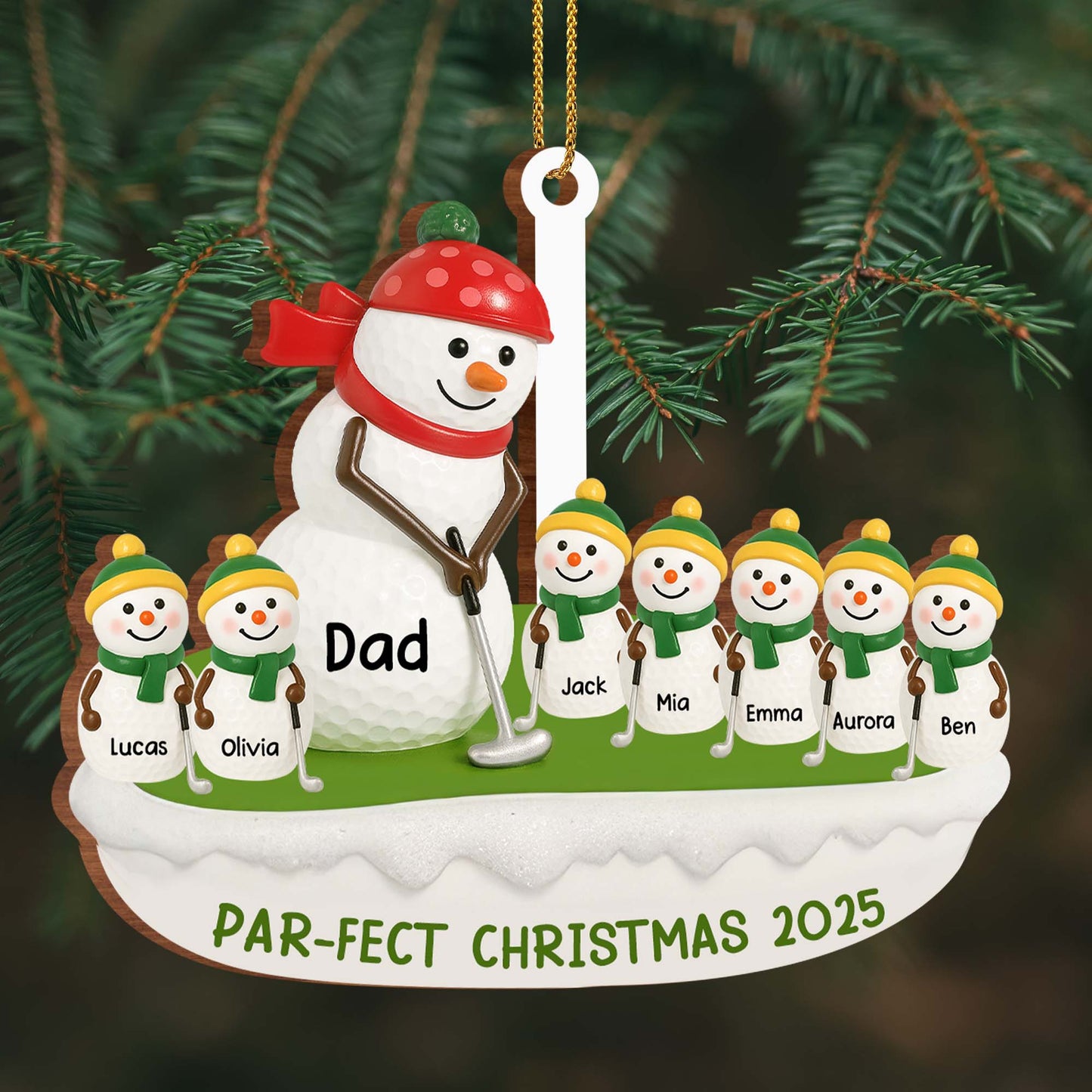 Par-Fect Christmas With Snowman And Golf Elements