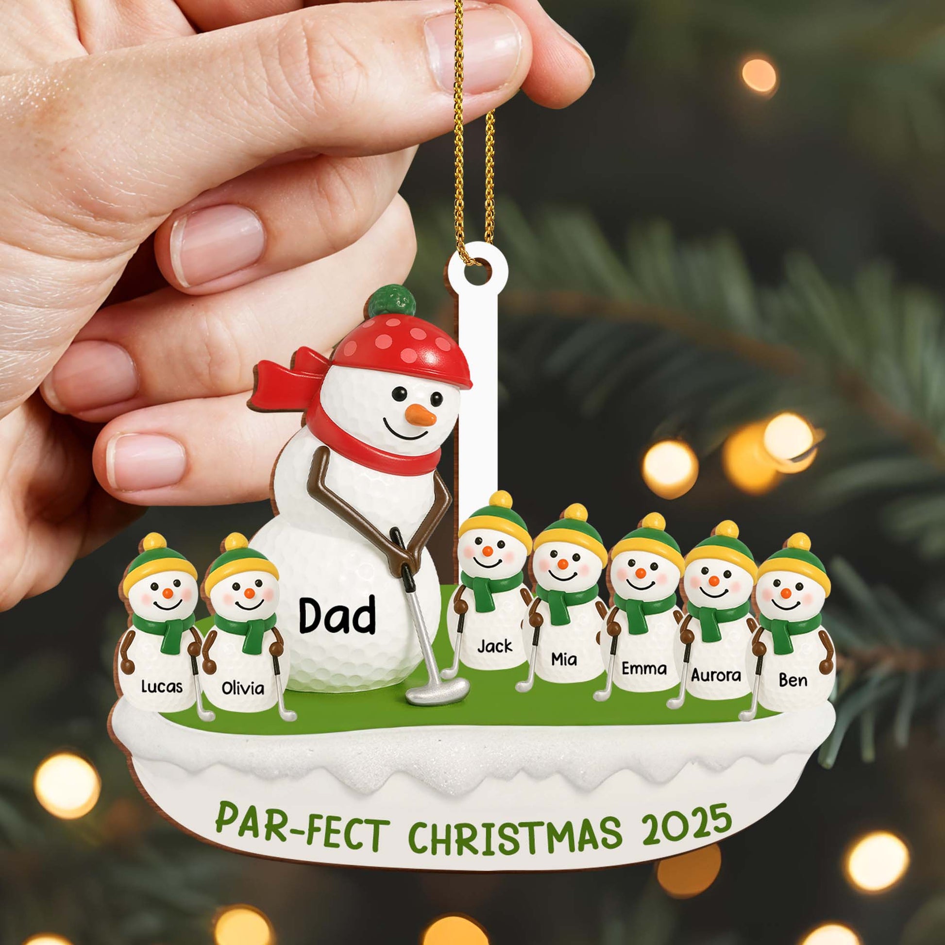 Par-Fect Christmas With Snowman And Golf Elements