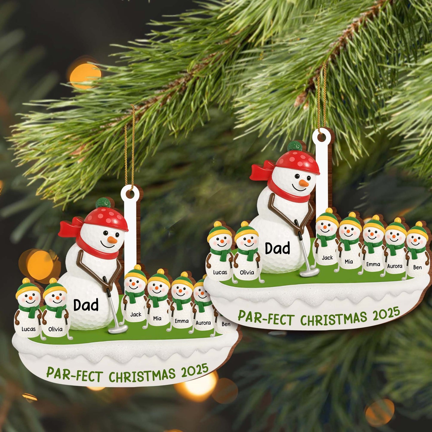 Par-Fect Christmas With Snowman And Golf Elements