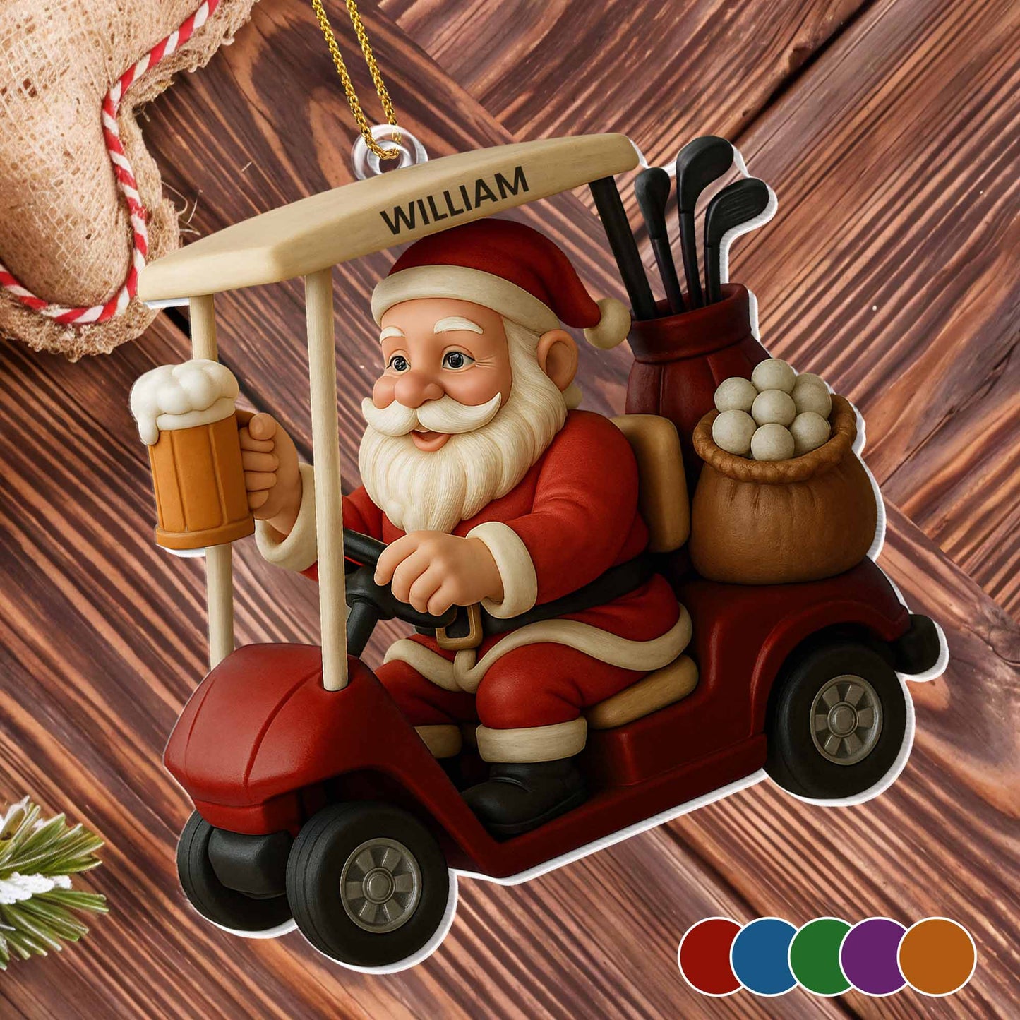 Santa Claus Ready To Golf