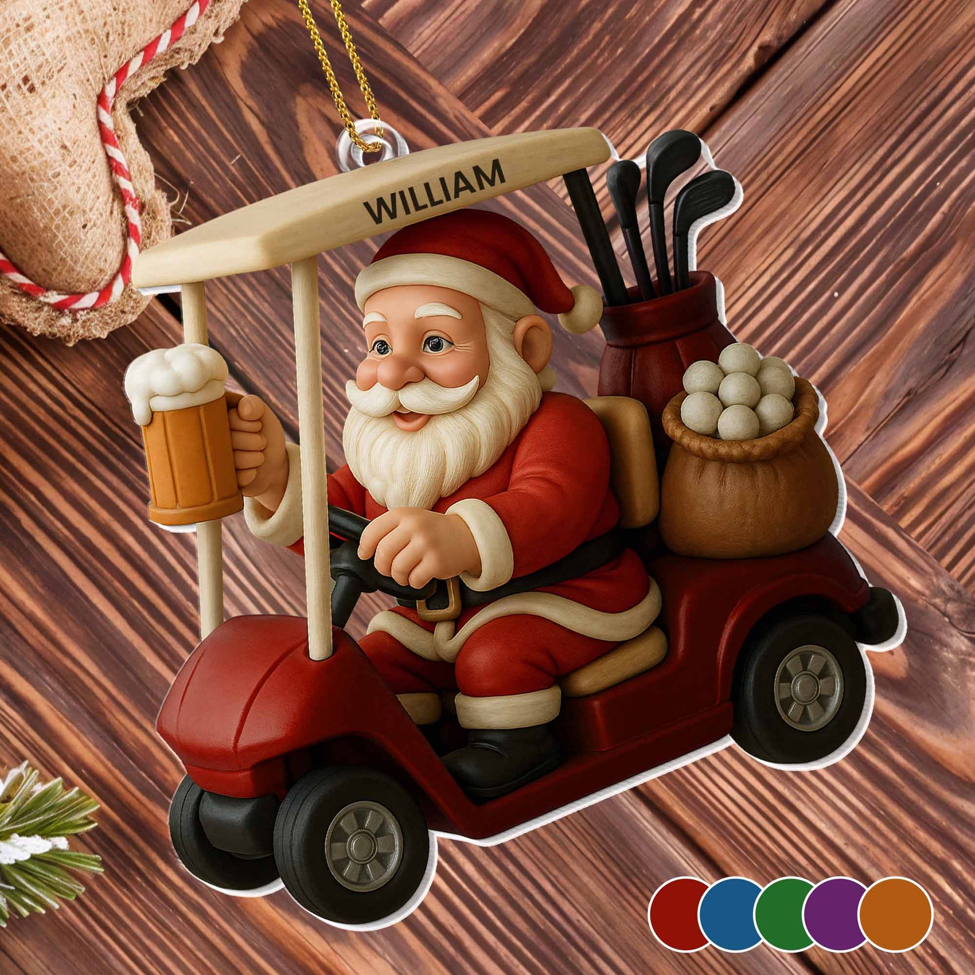 Santa Claus Ready To Golf