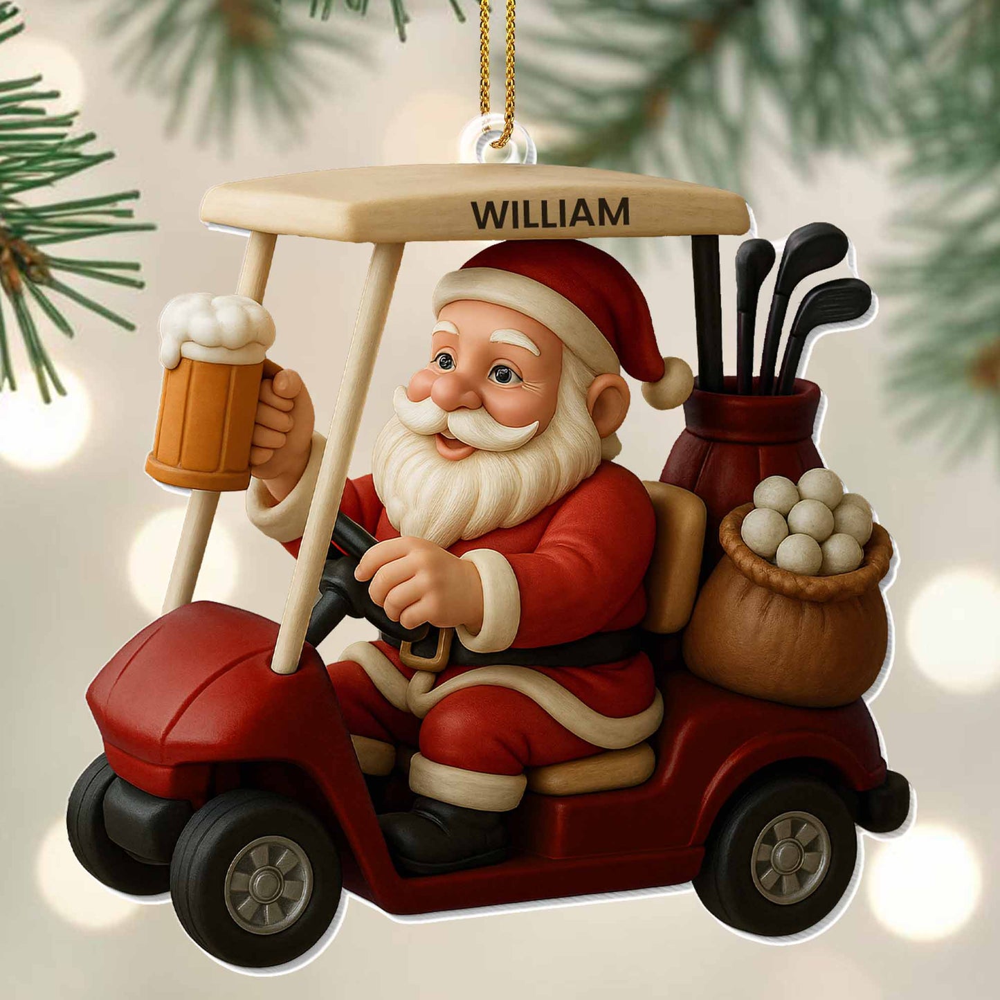 Santa Claus Ready To Golf