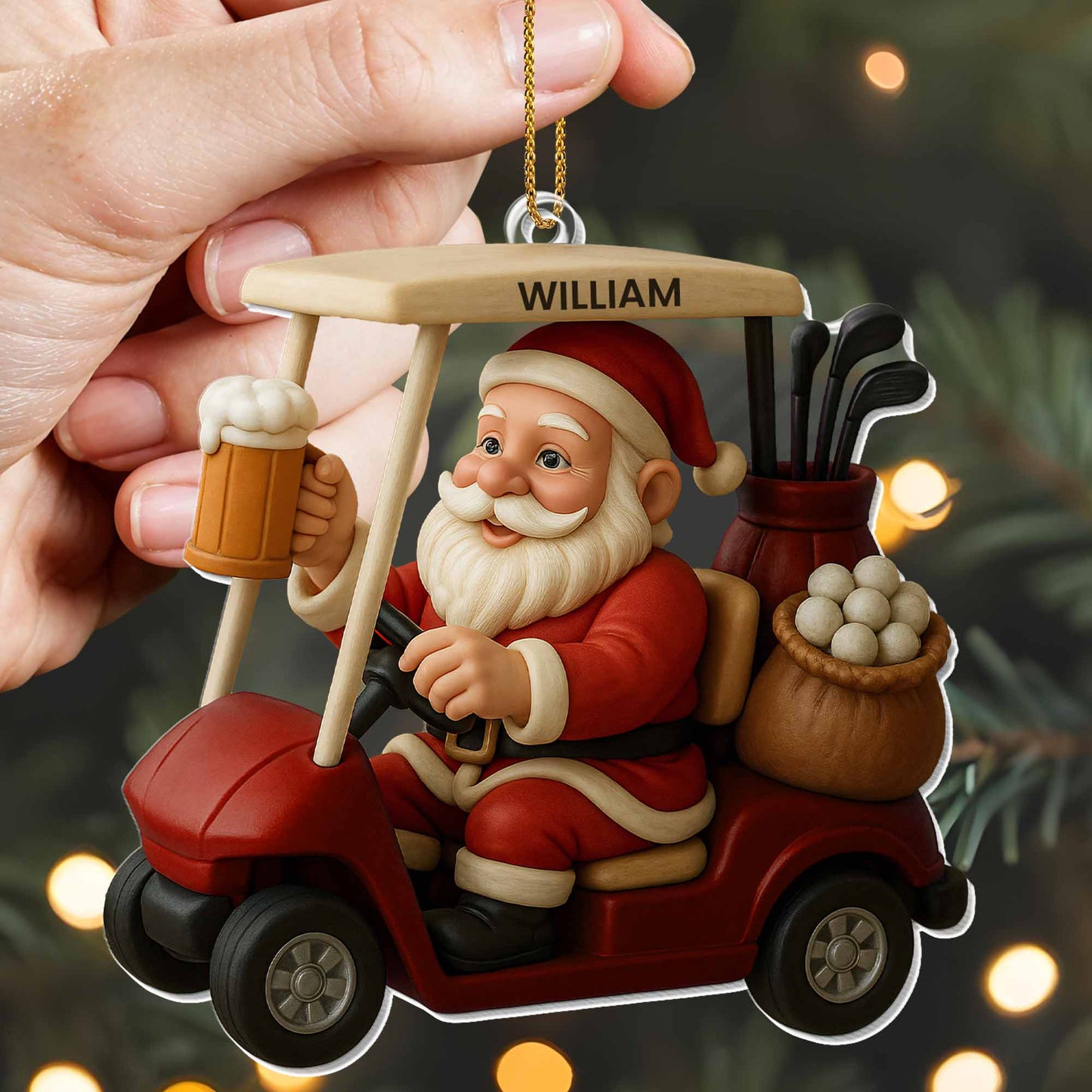 Santa Claus Ready To Golf