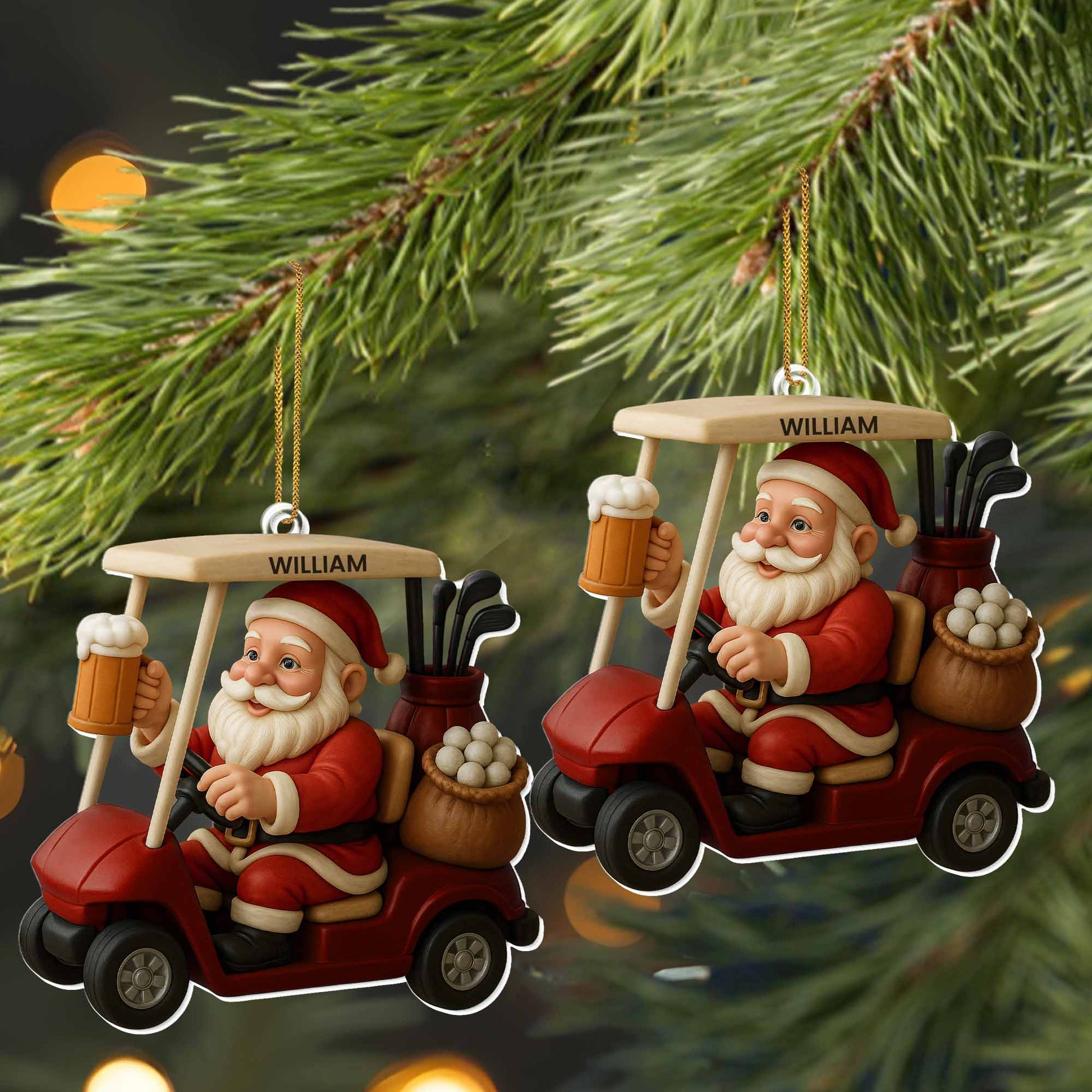 Santa Claus Ready To Golf