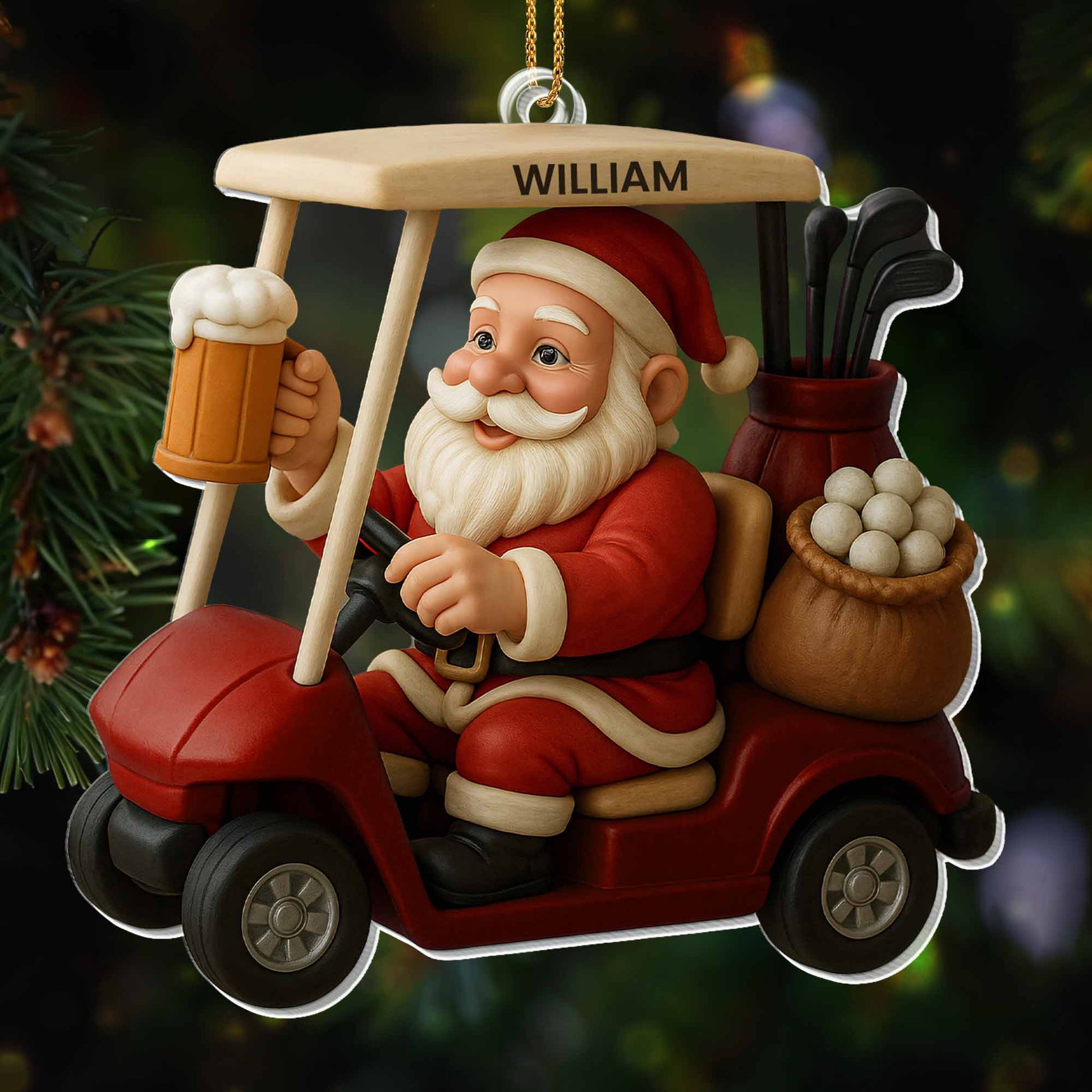 Santa Claus Ready To Golf