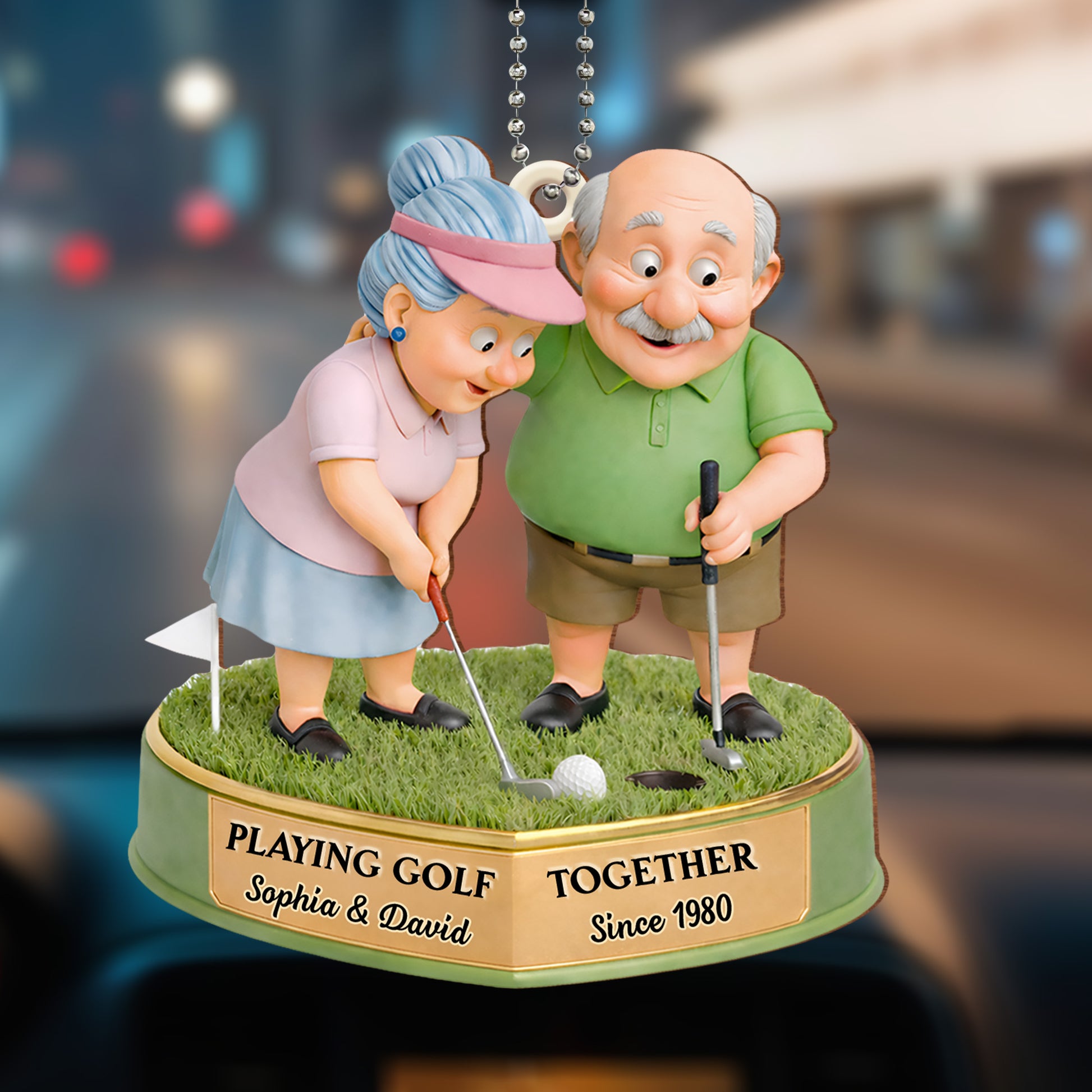 Playing Golf Together Elderly Couple