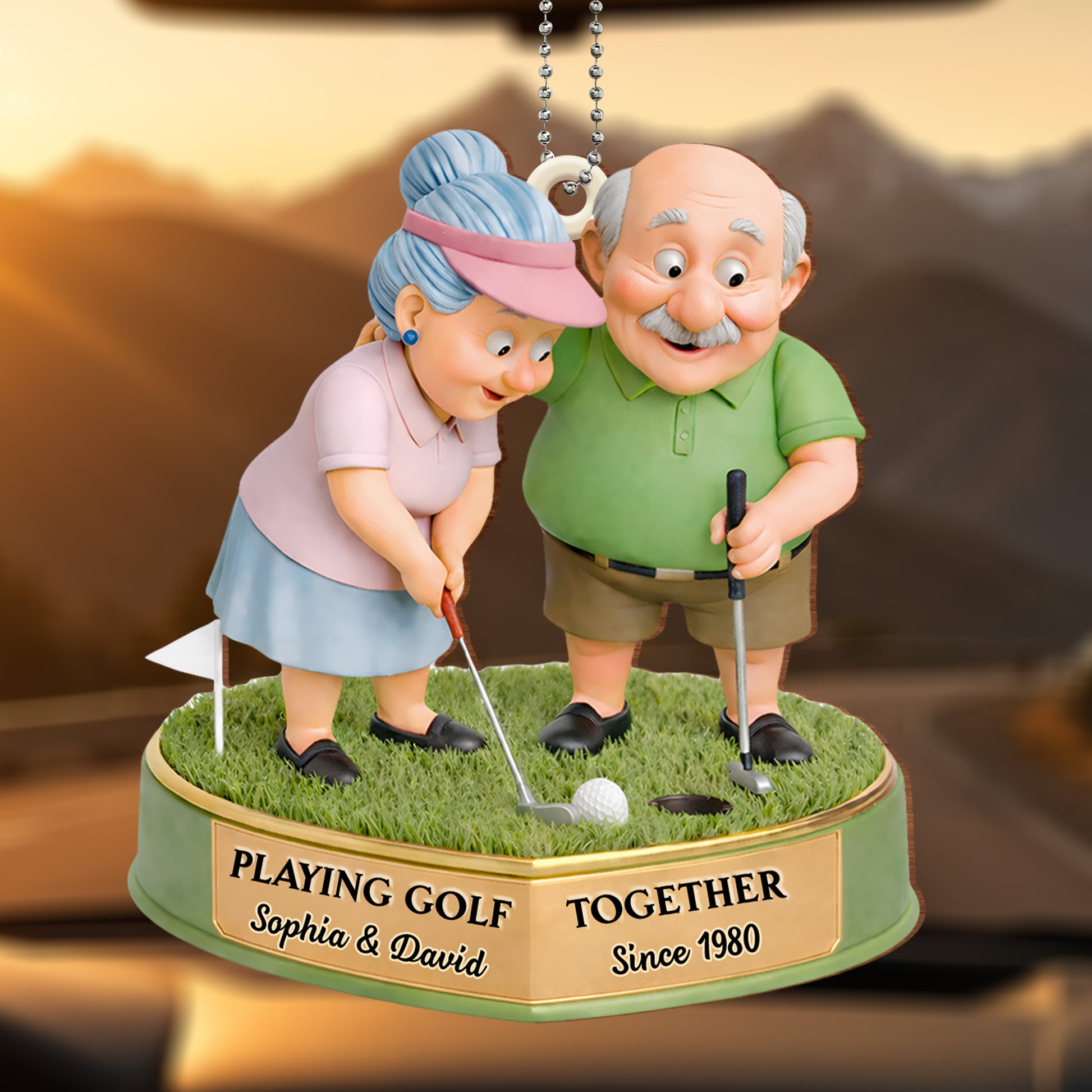 Playing Golf Together Elderly Couple