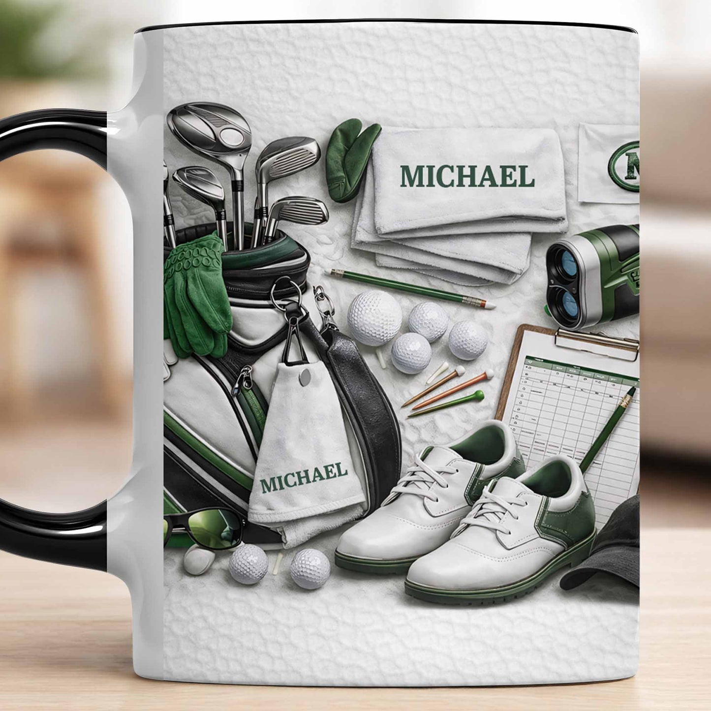 Customizable Golf Enthusiast Design With Clubs And Balls