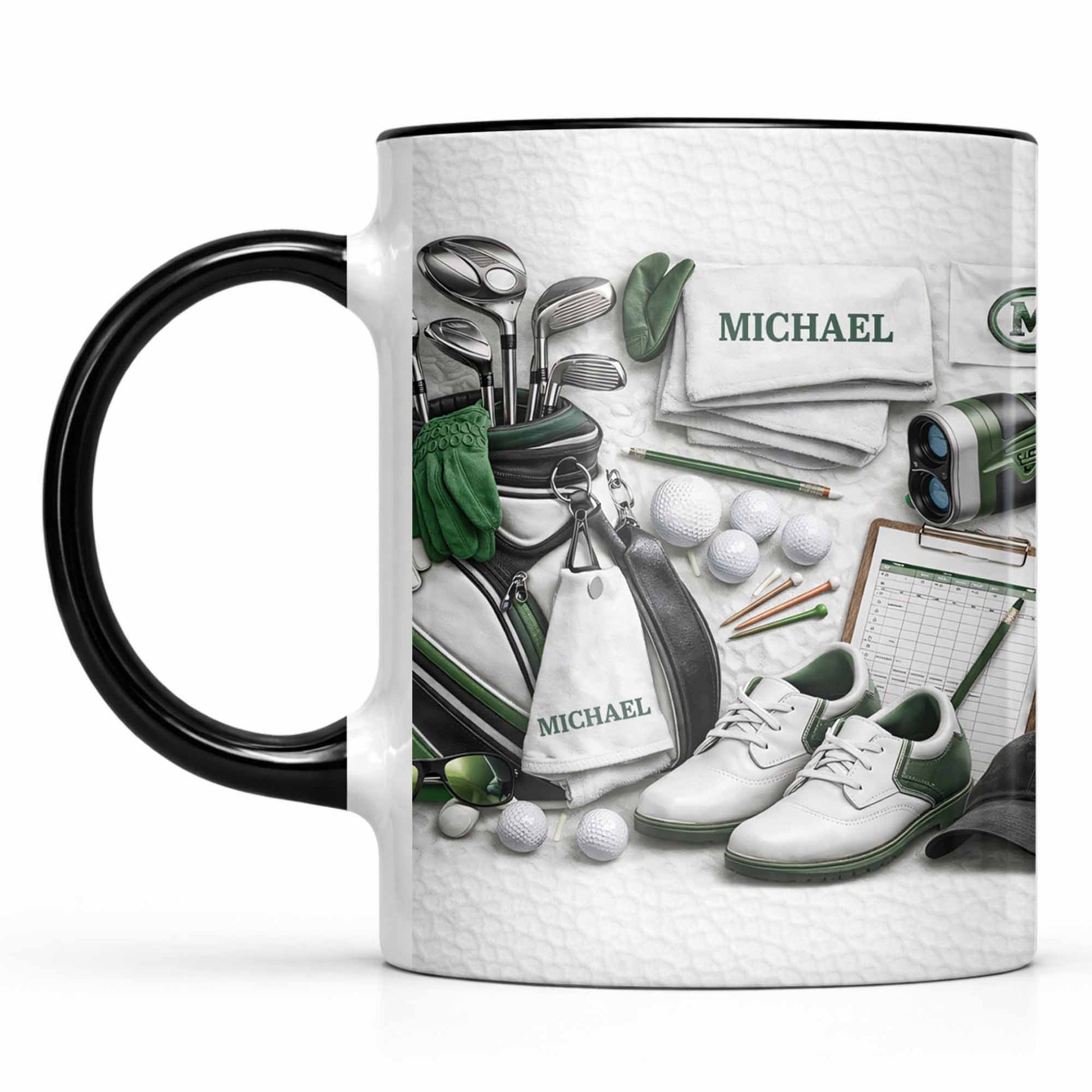 Customizable Golf Enthusiast Design With Clubs And Balls