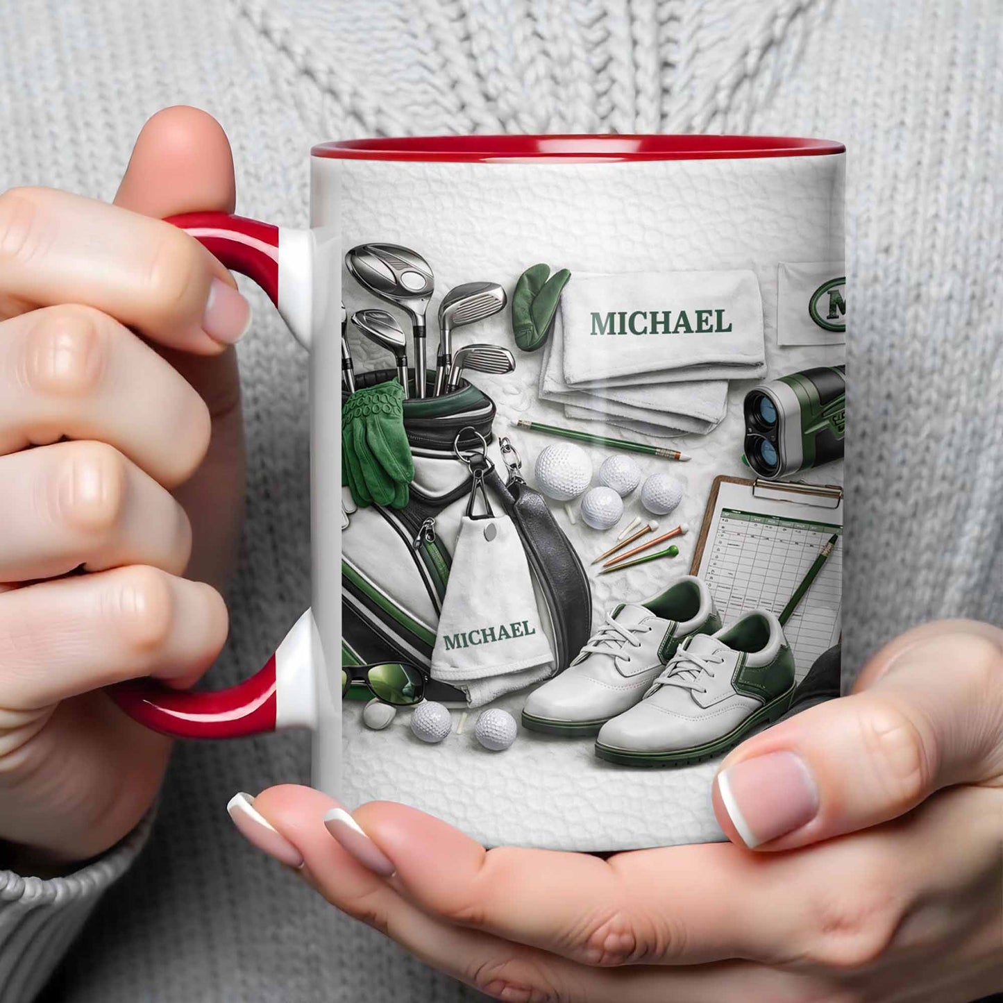 Customizable Golf Enthusiast Design With Clubs And Balls