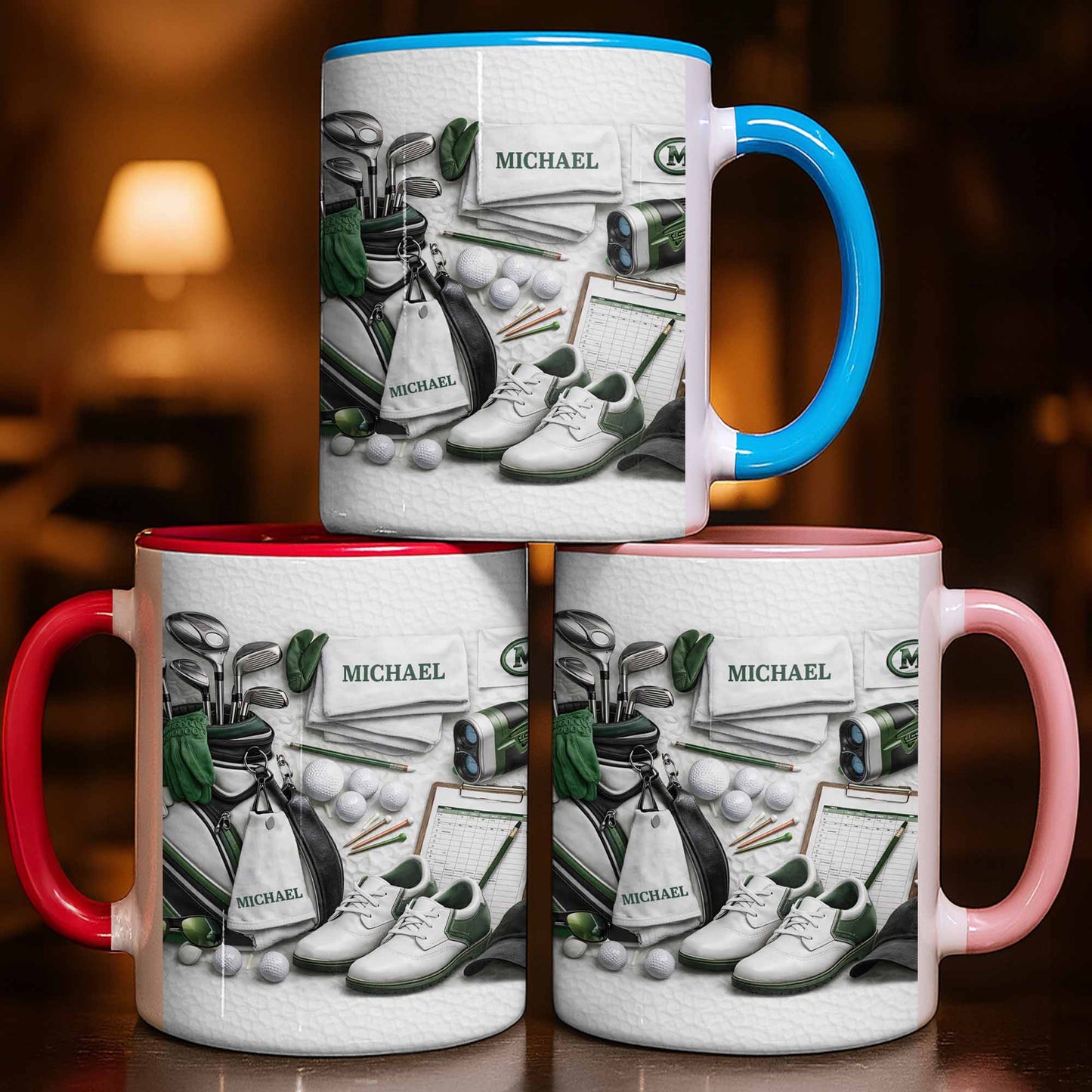 Customizable Golf Enthusiast Design With Clubs And Balls