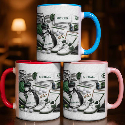 Customizable Golf Enthusiast Design With Clubs And Balls