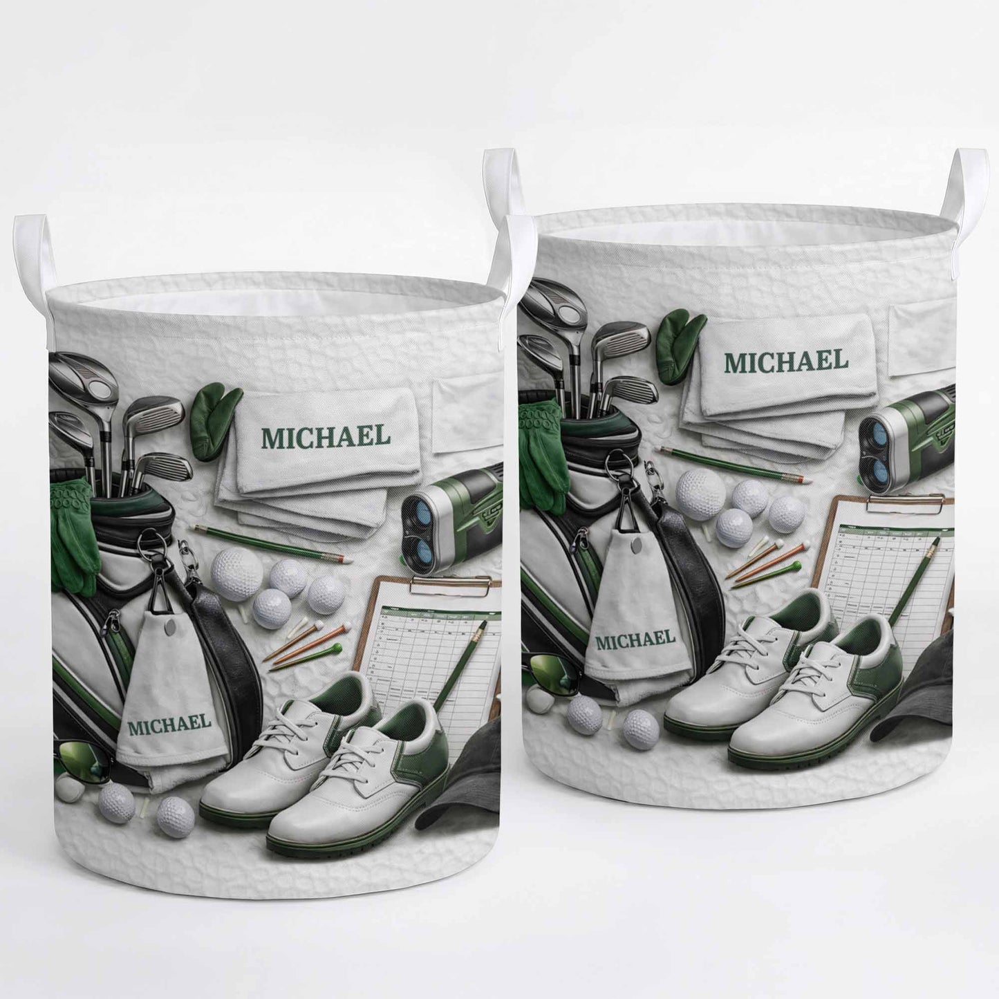 Master Of The Green Golf Clubs And Balls With 3D Effect - Personalized Basket - GOLF012_BASK