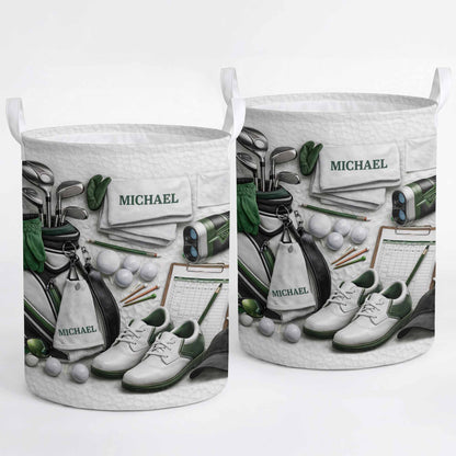 Master Of The Green Golf Clubs And Balls With 3D Effect - Personalized Basket - GOLF012_BASK