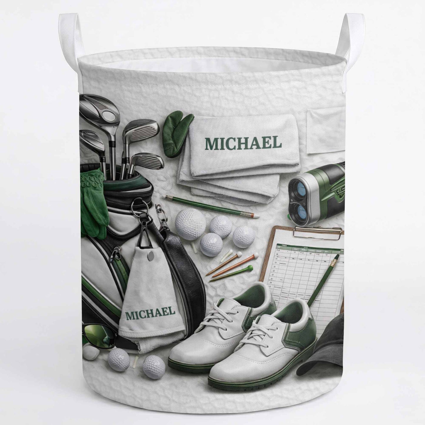 Master Of The Green Golf Clubs And Balls With 3D Effect - Personalized Basket - GOLF012_BASK